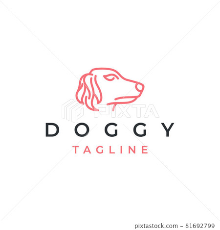 Simple Dog Head Line art Logo Design Simple Dog Head Line art Logo Design 81692799