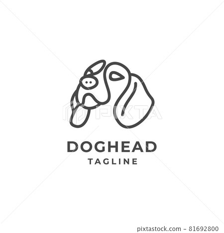 Simple Line art Dog Head Logo 81692800
