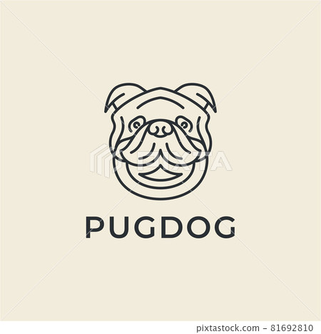 Line art Pug dog Logo Design Line art Pug dog Logo Design 81692810