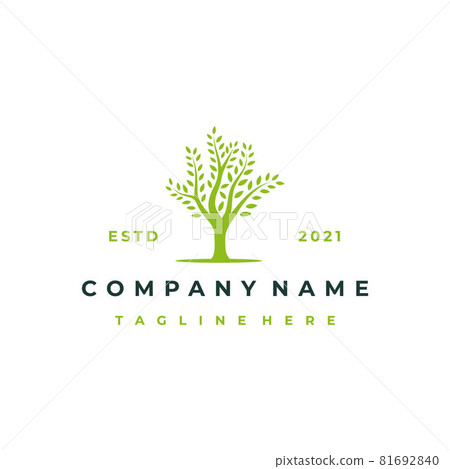 Vibrant tree logo design, tree vector illustration. Tree of life logo design inspiration 81692840
