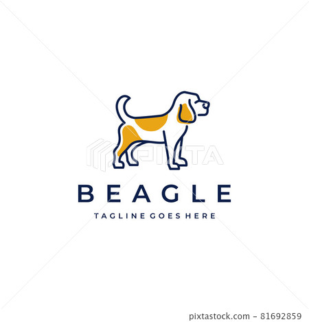 Beagle Dog Monoline Logo Design Vector Beagle Dog Monoline Logo Design Vector 81692859