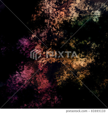 黑色背景上的抽象插圖）日式圖像的紅色和橙色跛腳方形深色深三維漸變 81693110