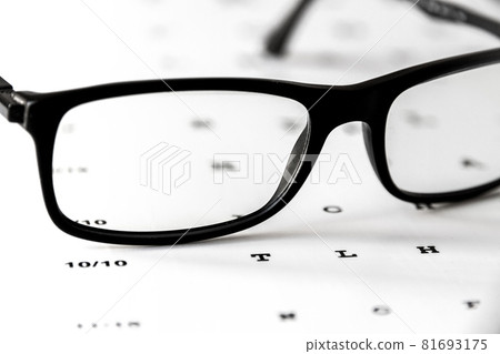 Glasses on eye chart Glasses on eye chart 81693175