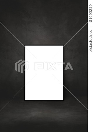 Blank picture frame leaning on a black wall - Stock Illustration ...