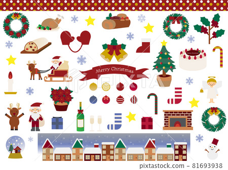 Christmas illustration material set 81693938