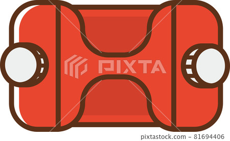 Illustration of a red plastic tank seen from directly above Illustration of a red plastic tank seen from directly above 81694406