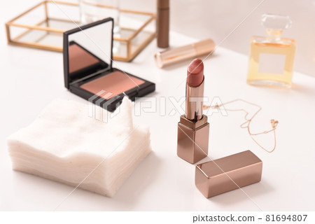 Powder room scene with lipstick 81694807