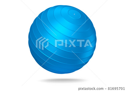 Blue fitball or fitness ball for yoga exercise isolated white background Blue fitball or fitness ball for yoga exercise isolated white background 81695701