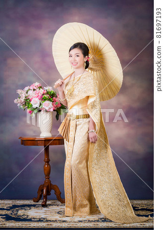 A girl in Thai national costume A girl in Thai national costume 81697193