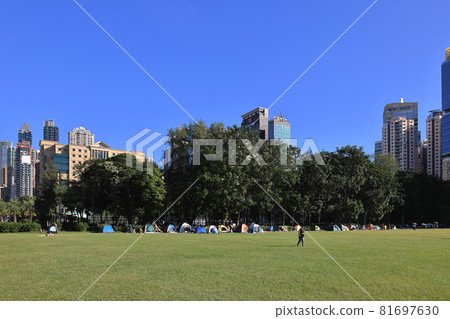 the large lawn at Victoria Park, hong kong  22 Aug 2021 81697630