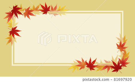 Frame of maple with autumn leaves - Stock Illustration [81697920] - PIXTA