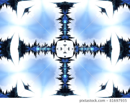 Cyan neon pattern. Seamless aztec pattern. Cute endless ornament. Modern folk design. Vintage boho design. Geometric folk style. Indigo, black, white, cyan, neon african art drawing 81697935