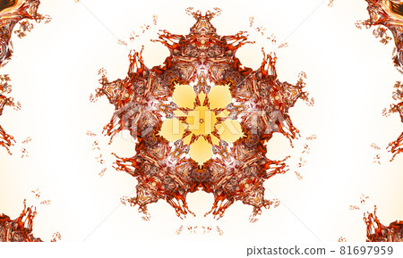 floral kaleidoscopic design in pink, peach, beige and gold SERIES, pattern for manufacturing of packaging, scrapbooking, gift wrapping, floral kaleidoscopic design in pink, peach, beige and gold SERIES, pattern for manufacturing of packaging, scrapbooking, gift wrapping, 81697959