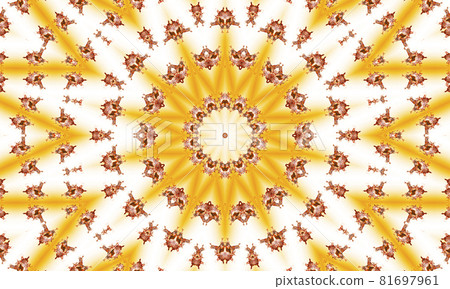 Peach and beige abstract sunrise burst of rays. Perspective with concentration lines. Groovy, psychedelic summer background. 81697961