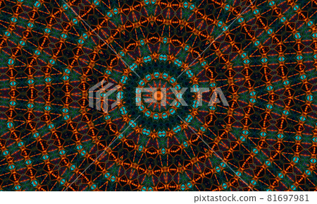 Glowing orange Star on jade Background. Magic shape. Kaledoscope pattern for manufacturing of packaging, scrapbooking, gift wrapping, books, booklets, albums Glowing orange Star on jade Background. Magic shape. Kaledoscope pattern for manufacturing of packaging, scrapbooking, gift wrapping, books, booklets, albums 81697981