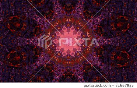 Purple and Magenta Floral Kaleidoscope Design. Kaledoscope pattern for manufacturing of packaging, scrapbooking, gift wrapping, books, booklets, albums 81697982