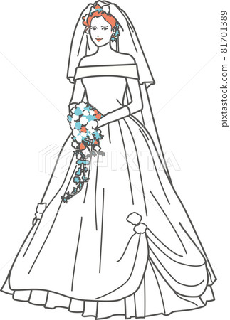 穿著婚紗的女人全身露肩 81701389