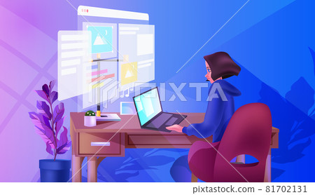 overworked developer creating website ui web application development program software optimization concept horizontal vector illustration overworked developer creating website ui web application development program software optimization concept horizontal vector illustration 81702131
