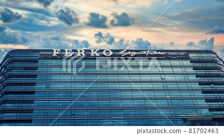 Levent, Istanbul, Turkey - September 2021: Ferko signature building under dramatic skies Levent, Istanbul, Turkey - September 2021: Ferko signature building under dramatic skies 81702463