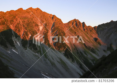 摩根羅斯染成的穗高山脈 81703206