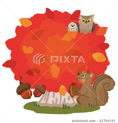 繪本般觸感的秋樹 81704143