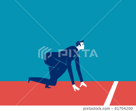 Business sprinter is preparing of trek starting point Business sprinter is preparing of trek starting point 81704200