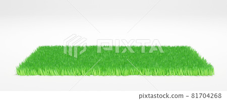 3D rendering. Green grass land piece isolated on background. 3D rendering. Green grass land piece isolated on background. 81704268