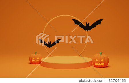 3D rendering. Abstract podium minimal scene for Halloween background.  81704463