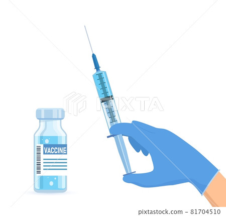 Ampoule and syringe with medicament. Ampoule and syringe with medicament. 81704510
