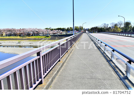 Mutsumi Bridge / View towards Haijima Station from the Tama River (Fussa City, Tokyo) [2020.4] 81704752