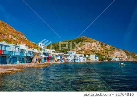 Greek fishing village Klima on Milos island in Greece Greek fishing village Klima on Milos island in Greece 81704810