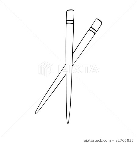 Vector hand drawn doodle sketch sushi sticks Vector hand drawn doodle sketch sushi sticks 81705035