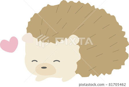 微笑刺猬心可愛的人物插畫流行 81705462