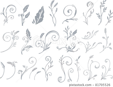 Hand-painted silver ivy pattern set vector material Hand-painted silver ivy pattern set vector material 81705526
