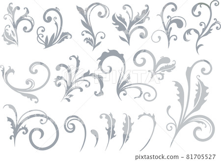 Hand-painted silver ivy pattern set vector material Hand-painted silver ivy pattern set vector material 81705527