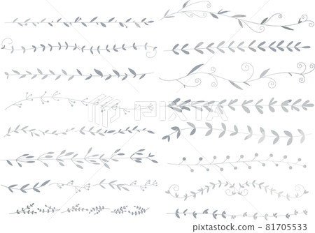 銀葉/植物線組矢量素材 81705533