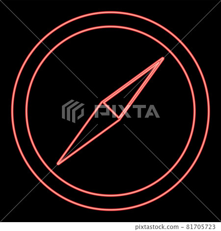 Neon compass red color vector illustration flat Neon compass red color vector illustration flat 81705723