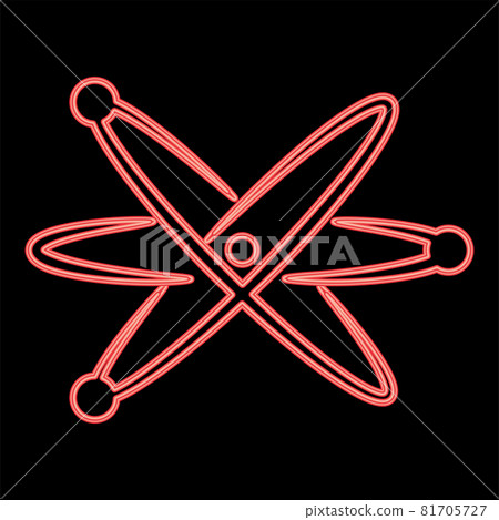 Neon atom red color vector illustration flat Neon atom red color vector illustration flat 81705727