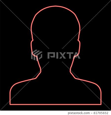 Neon avatar red color vector illustration flat -插圖素材 [81705832] - PIXTA圖庫