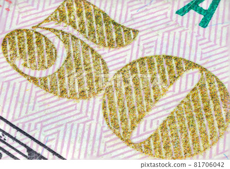 Extreme macro photography of a 50 US dollar banknote. Ultra close up of a fifty American dollar note. US dollar is the world currency.  Legal Tender for private and public of United States   81706042