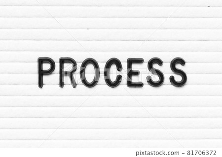 Black letter in word process on white felt board background 81706372