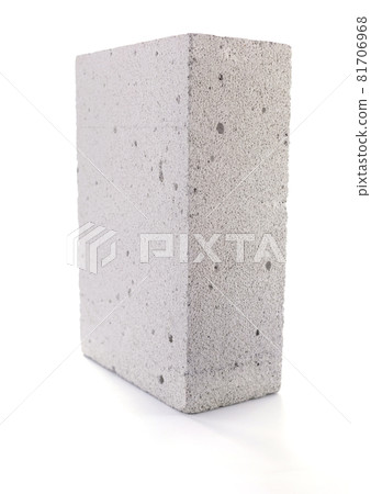Aerated concrete block isolated on white background. Construction brick Aerated concrete block isolated on white background. Construction brick 81706968