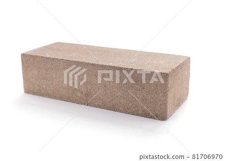 Brick isolated on white background. Construction brick on white Brick isolated on white background. Construction brick on white 81706970