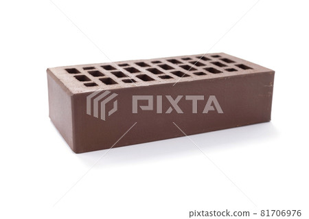 Brick isolated on white background. Construction brick on white 81706976