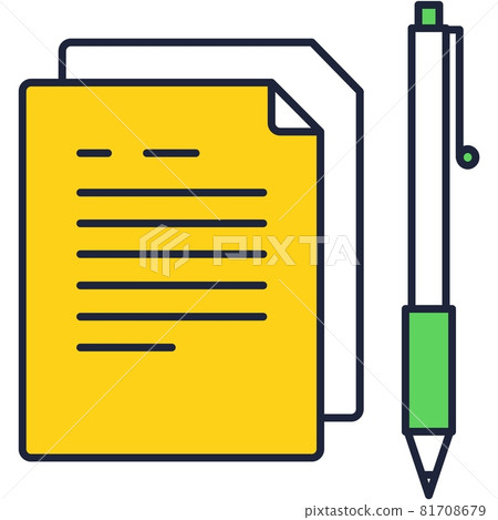 Document icon flat vector paper resume form 81708679