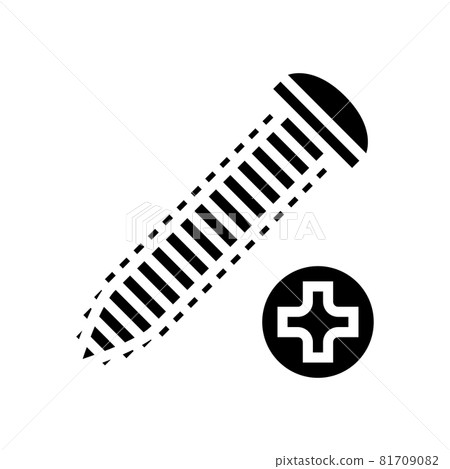 self-tapping screw glyph icon vector illustration 81709082