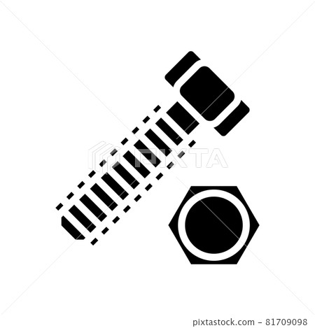 hex head bolt glyph icon vector illustration 81709098