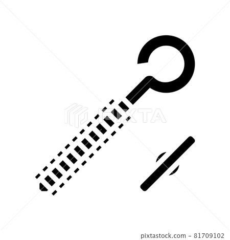 eyebolt with peg glyph icon vector illustration 81709102