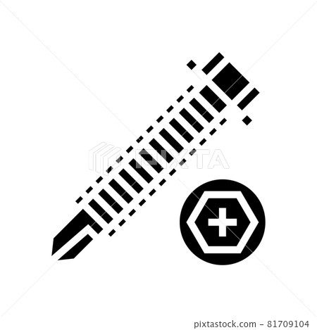 rounded head screw glyph icon vector illustration 81709104