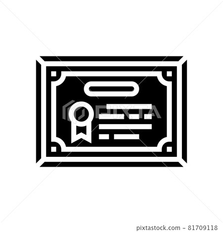 diploma or educational certificate glyph icon vector illustration 81709118